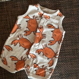Crab Print Baby Romper